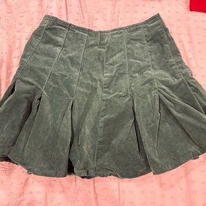 Green velvet skirt